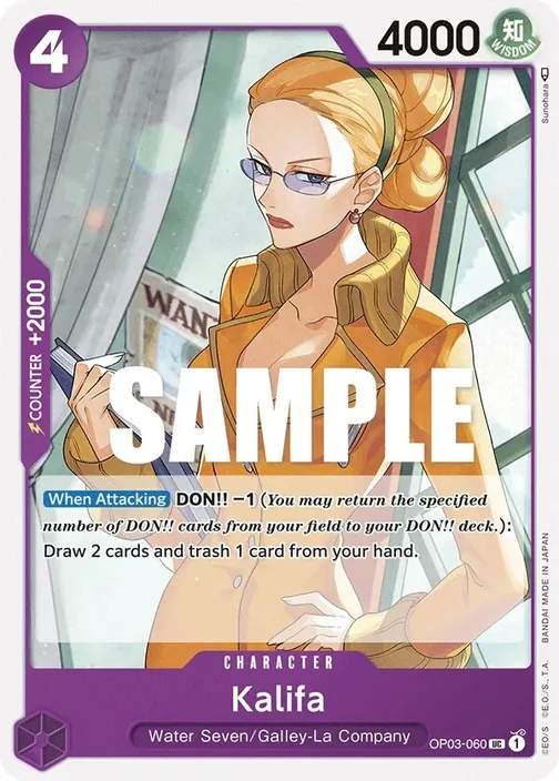 Carte One Piece anglaise OP03-060 Kalifa
