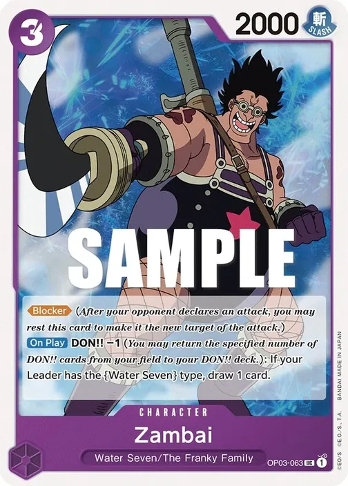 Carte One Piece anglaise OP03-063 Zambai