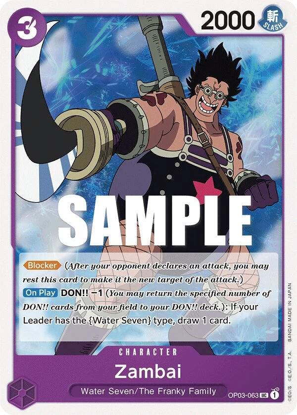 Carte One Piece anglaise Zambai OP03-063 UC