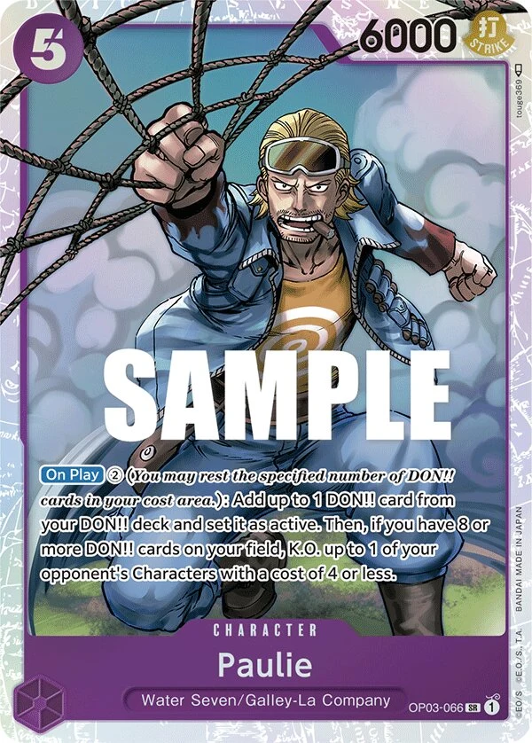 Carte One Piece anglaise Paulie OP03-066 SR