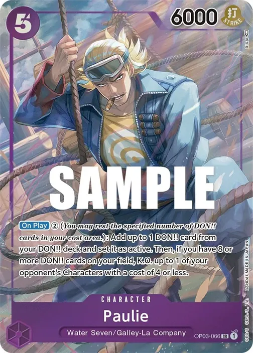 Carte One Piece anglaise OP03-066 Paulie (version 2)