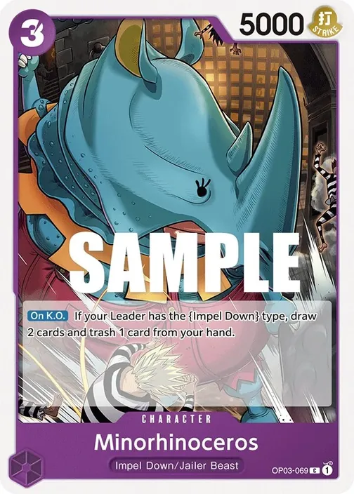 Carte One Piece anglaise OP03-069 Minorhinoceros