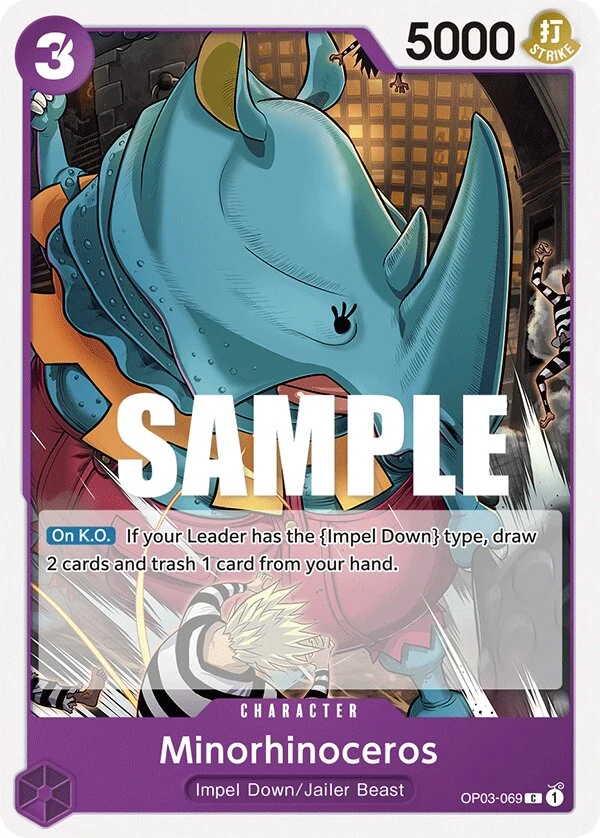 Carte One Piece anglaise Minorhinoceros OP03-069 C