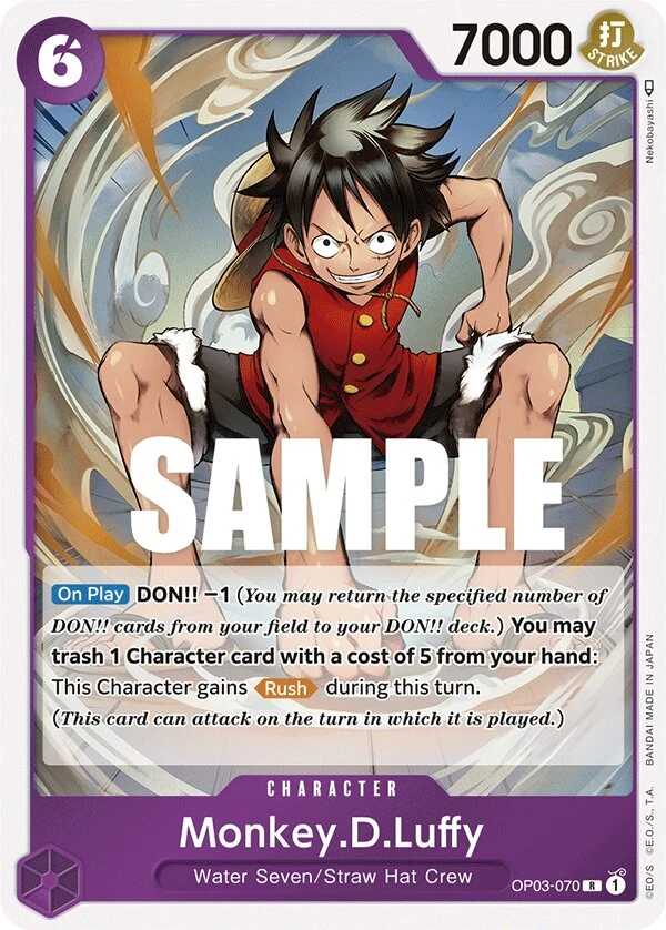 Carte One Piece anglaise Monkey.D.Luffy OP03-070 R