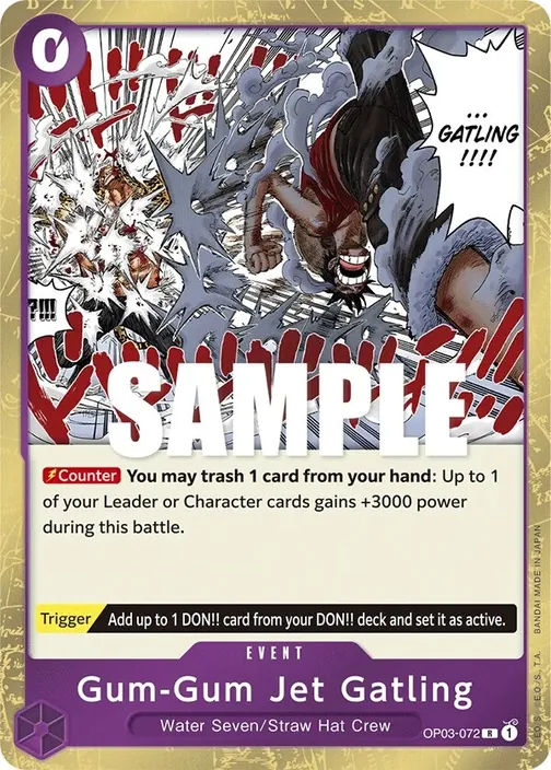 Carte One Piece anglaise OP03-072 Gum-Gum Jet Gatling