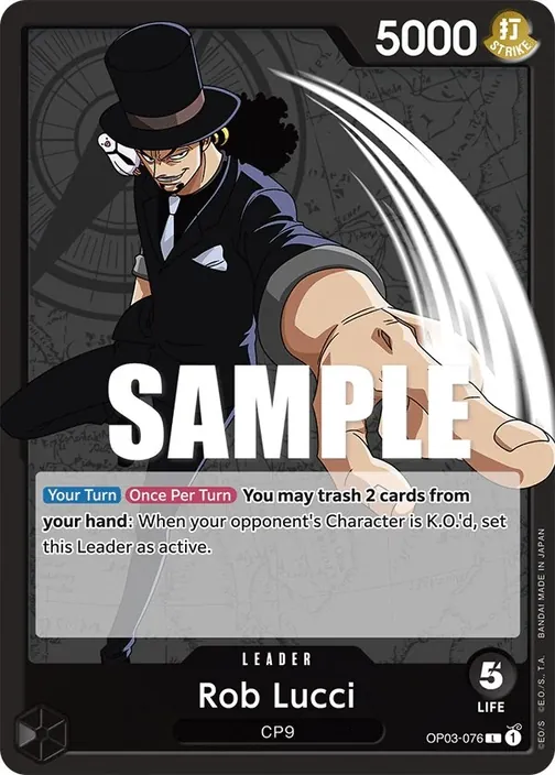 Carte One Piece anglaise OP03-076 Rob Lucci