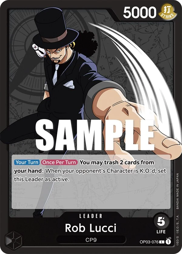 Carte One Piece anglaise Rob Lucci OP03-076 L
