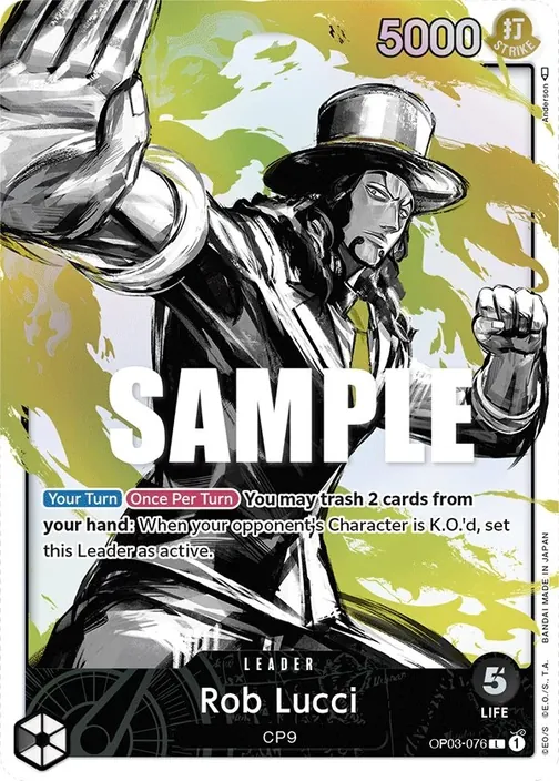 Carte One Piece anglaise OP03-076 Rob Lucci (version 2)
