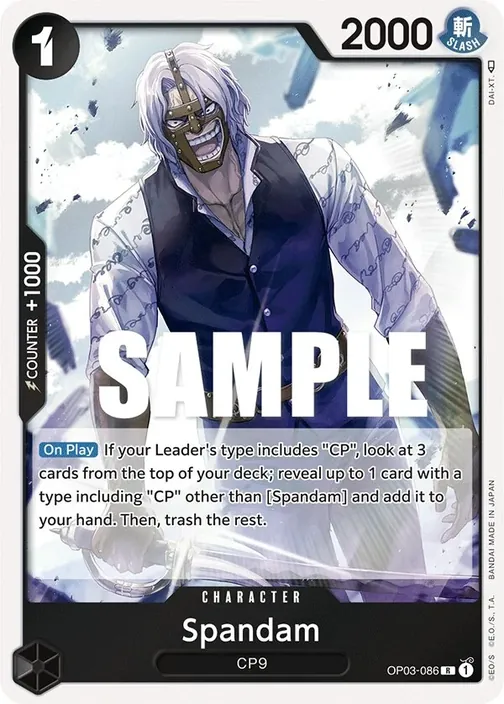 Carte One Piece anglaise OP03-086 Spandam