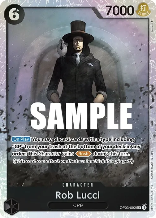 Carte One Piece anglaise OP03-092 Rob Lucci