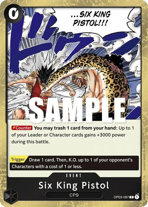 Carte One Piece anglaise OP03-097 Six King Pistol