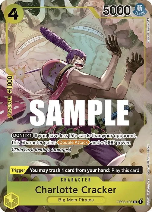 Carte One Piece anglaise OP03-108 Charlotte Cracker (version 2)