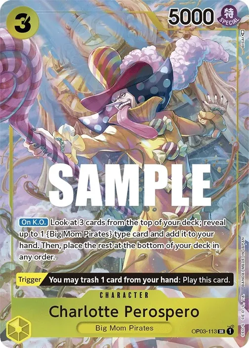Carte One Piece anglaise OP03-113 Charlotte Perospero (version 2)