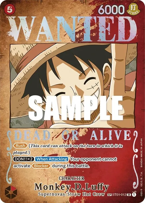 Carte One Piece anglaise ST01-012 Monkey.D.Luffy (version 2)