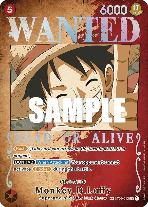 Carte One Piece anglaise Monkey.D.Luffy ST01-012 SP