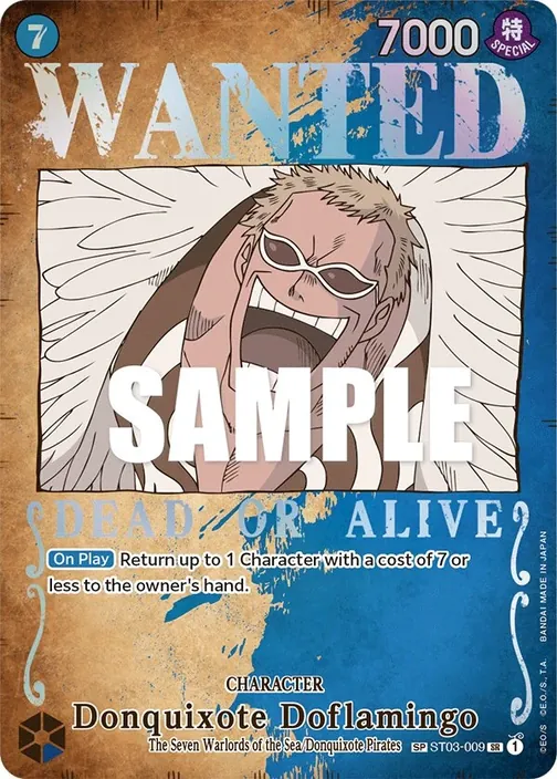 Carte One Piece anglaise ST03-009 Donquixote Doflamingo (version 2)