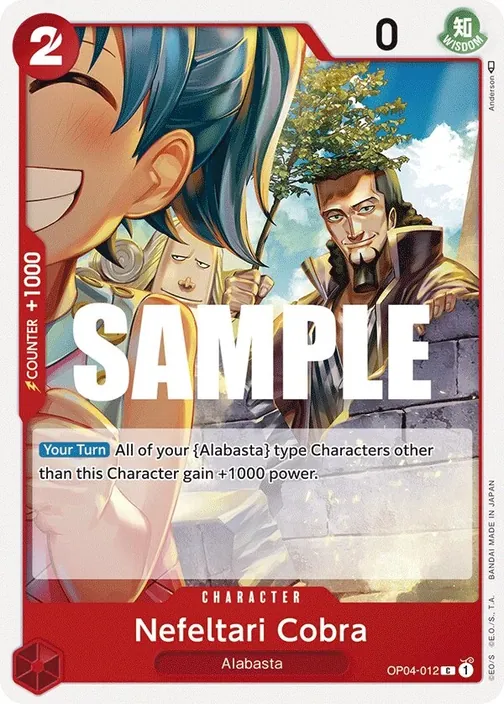 Carte One Piece anglaise OP04-012 Nefeltari Cobra