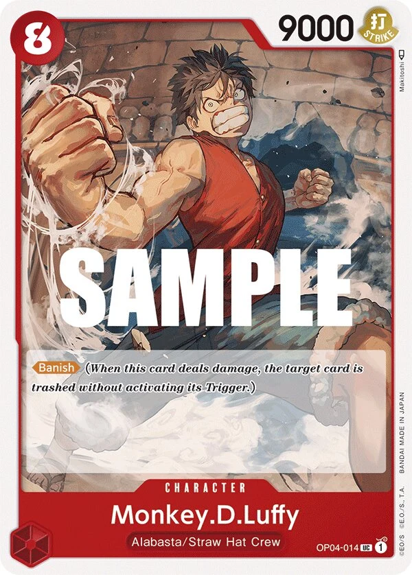 Carte One Piece anglaise Monkey.D.Luffy OP04-014 UC