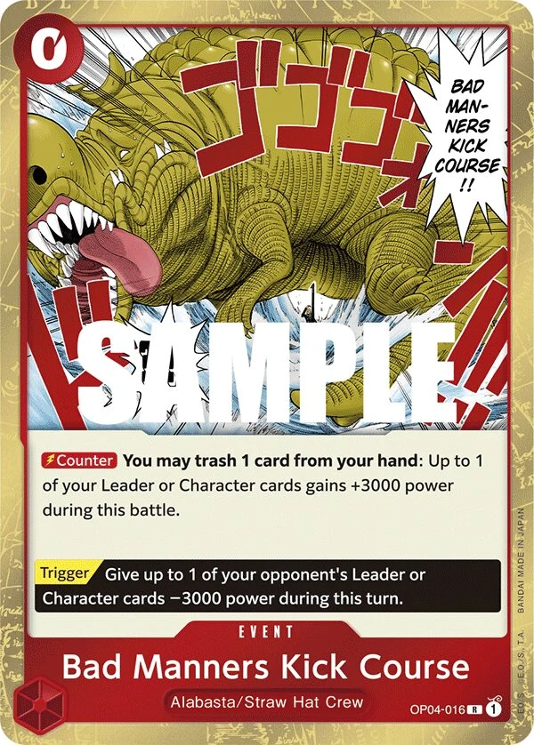 Carte One Piece anglaise Bad Manners Kick Course OP04-016 R