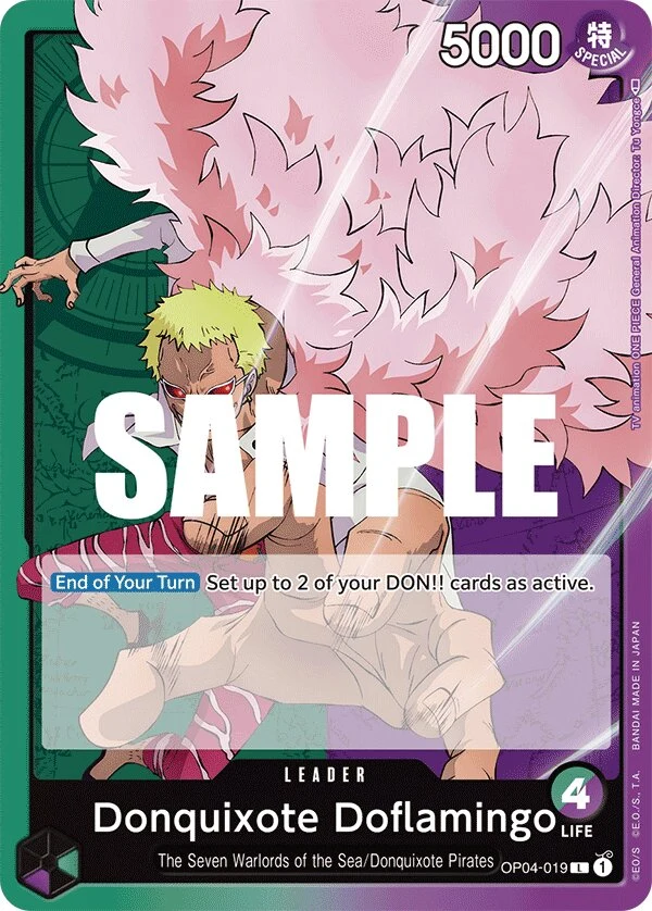 Carte One Piece anglaise Donquixote Doflamingo OP04-019 L