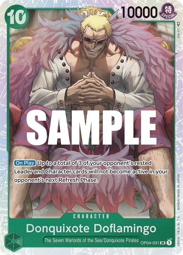 Carte One Piece anglaise Donquixote Doflamingo OP04-031 SR