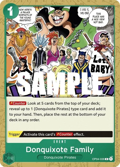 Carte One Piece anglaise OP04-036 Donquixote Family
