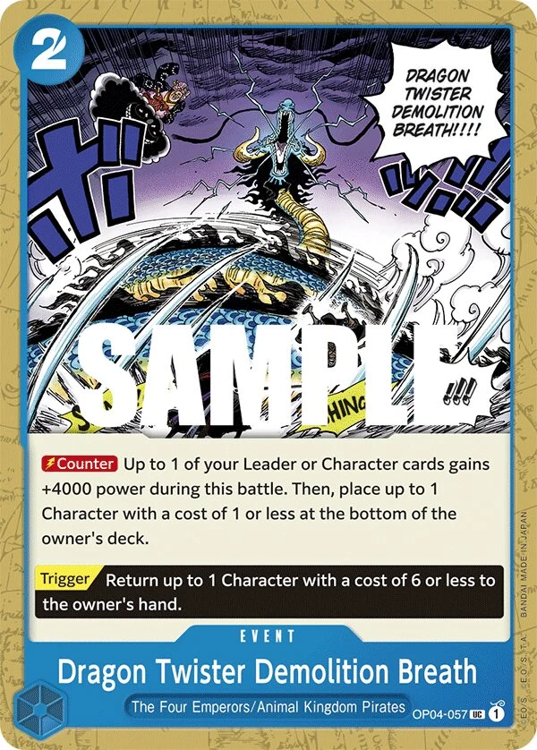 Carte One Piece anglaise Dragon Twister Demolition Breath OP04-057 UC