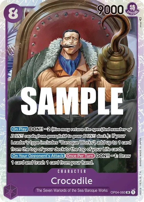 Carte One Piece anglaise OP04-060 Crocodile
