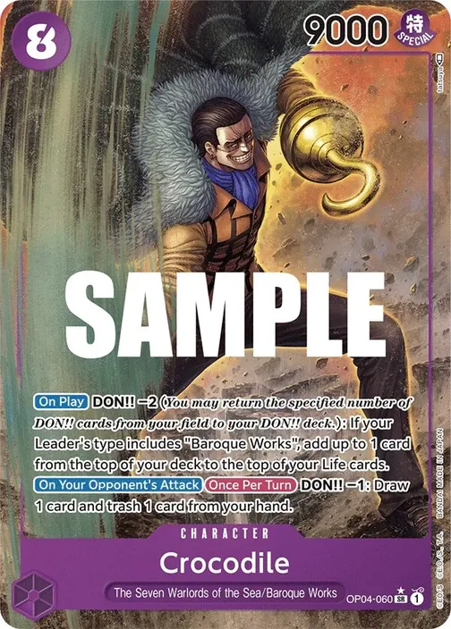 Carte One Piece anglaise OP04-060 Crocodile (version 2)