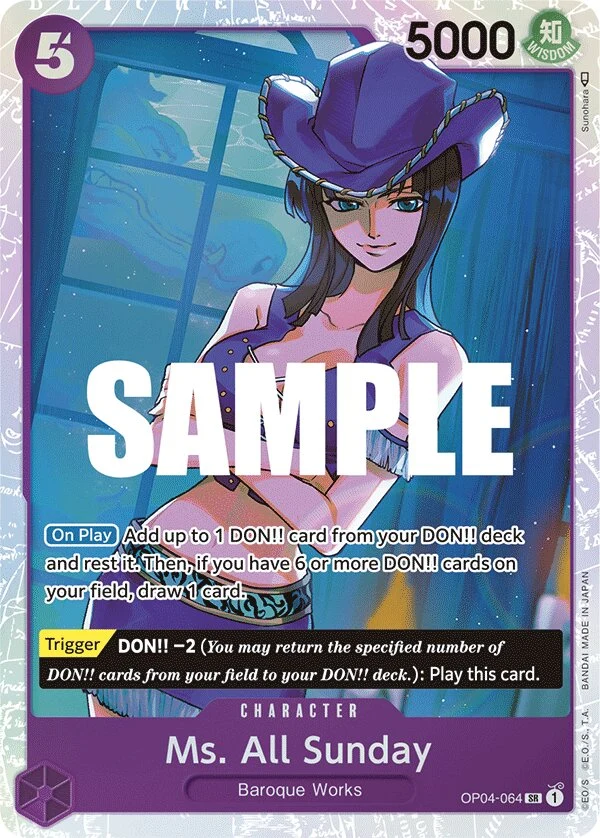 Carte One Piece anglaise Ms. All Sunday OP04-064 SR