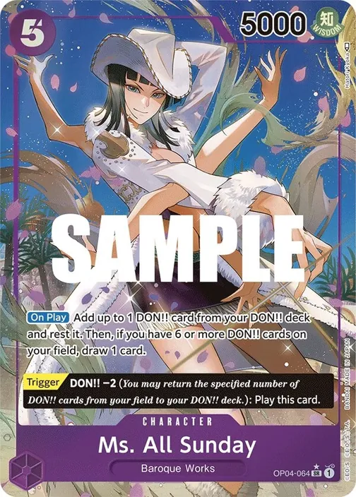 Carte One Piece anglaise OP04-064 Ms. All Sunday (version 2)