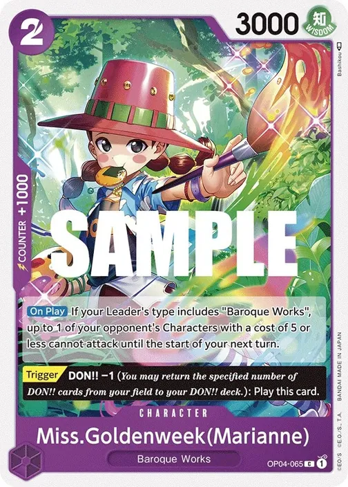 Carte One Piece anglaise OP04-065 Miss.Goldenweek(Marianne)