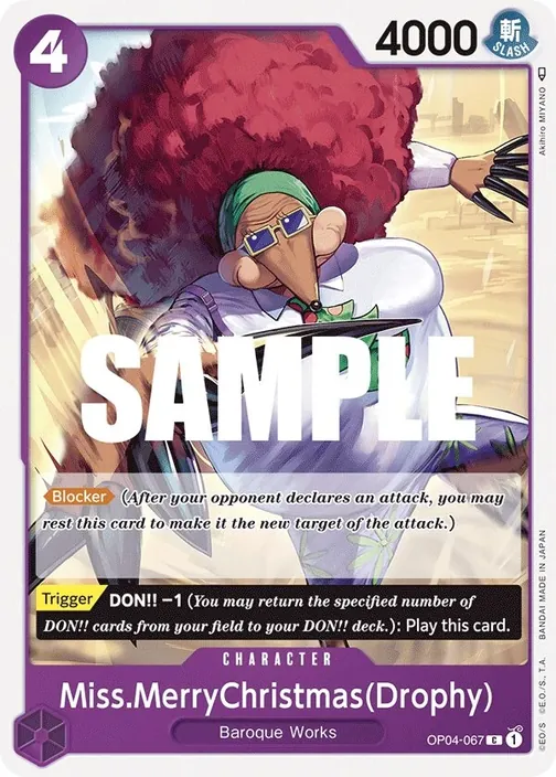 Carte One Piece anglaise OP04-067 Miss.MerryChristmas(Drophy)