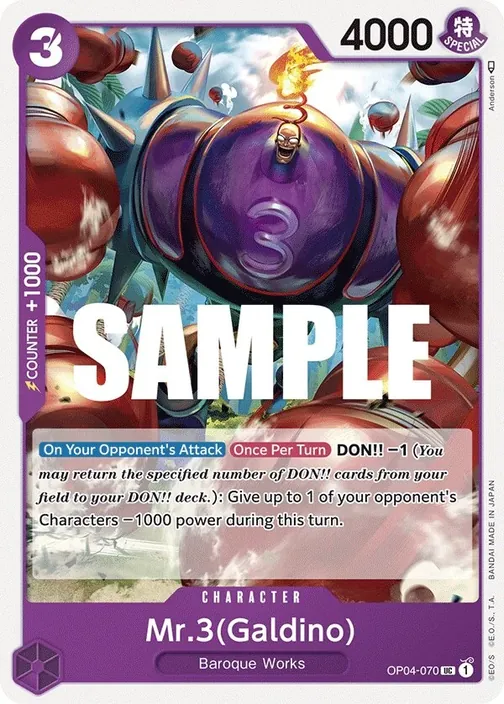 Carte One Piece anglaise OP04-070 Mr.3(Galdino)