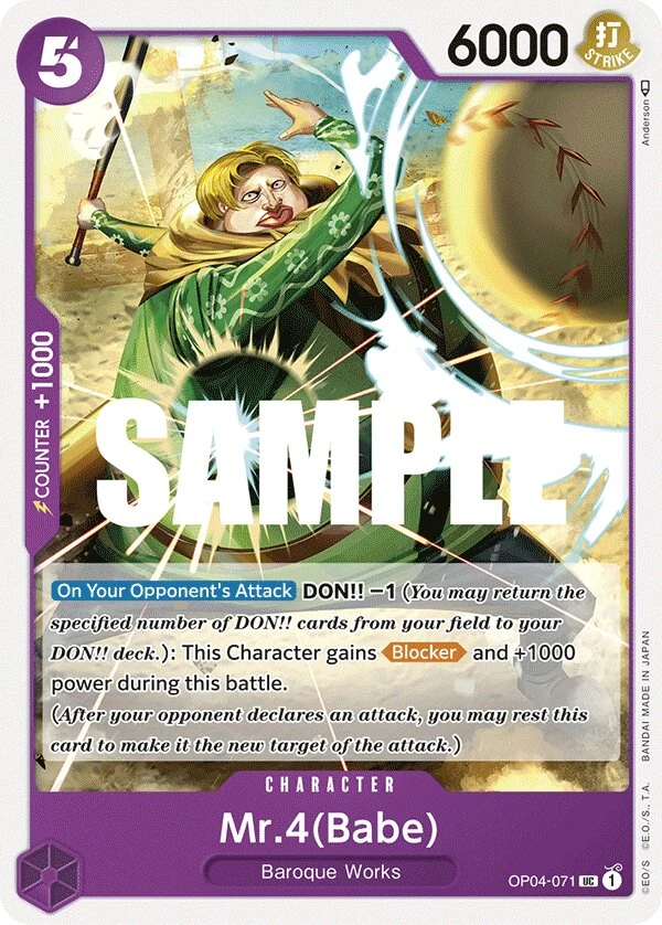 Carte One Piece anglaise Mr.4(Babe) OP04-071 UC