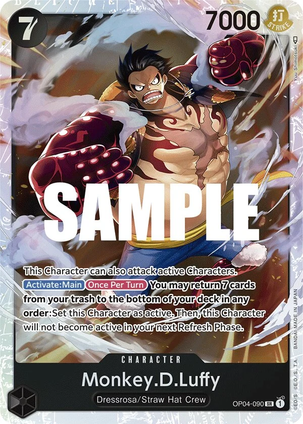Carte One Piece anglaise Monkey.D.Luffy OP04-090 SR