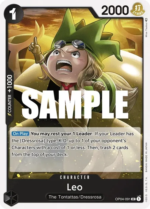 Carte One Piece anglaise OP04-091 Leo