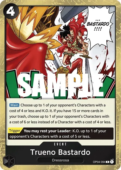 Carte One Piece anglaise OP04-094 Trueno Bastardo
