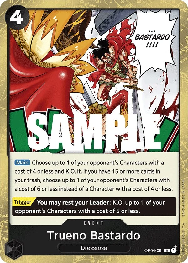 Carte One Piece anglaise Trueno Bastardo OP04-094 R