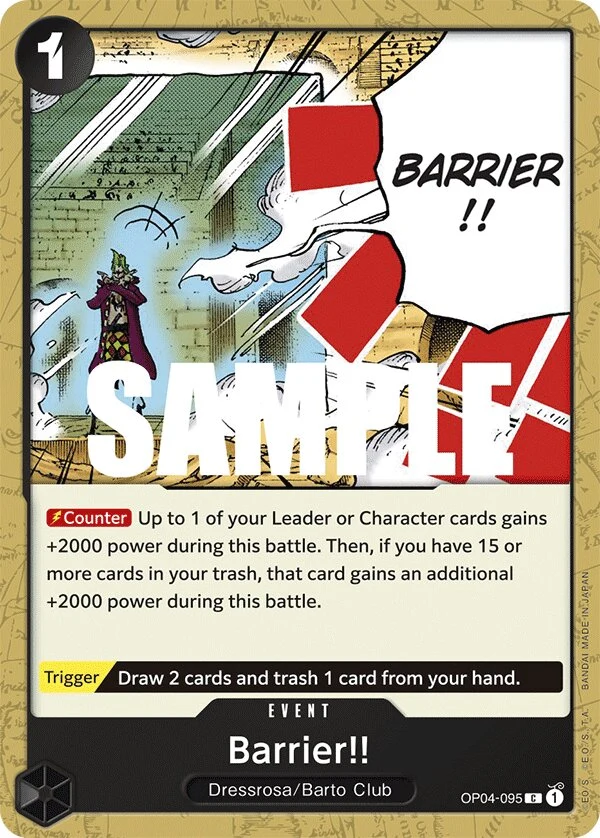 Carte One Piece anglaise Barrier!! OP04-095 C