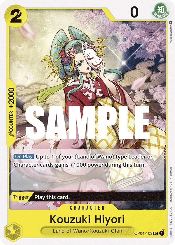 Carte One Piece anglaise Kouzuki Hiyori OP04-103 UC