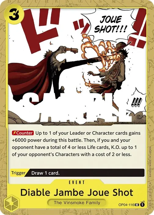 Carte One Piece anglaise OP04-116 Diable Jambe Joue Shot