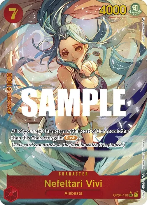 Carte One Piece anglaise OP04-118 Nefeltari Vivi (version 2)