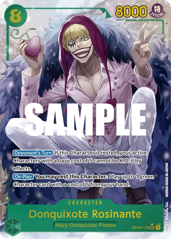 Carte One Piece anglaise Donquixote Rosinante OP04-119 SEC