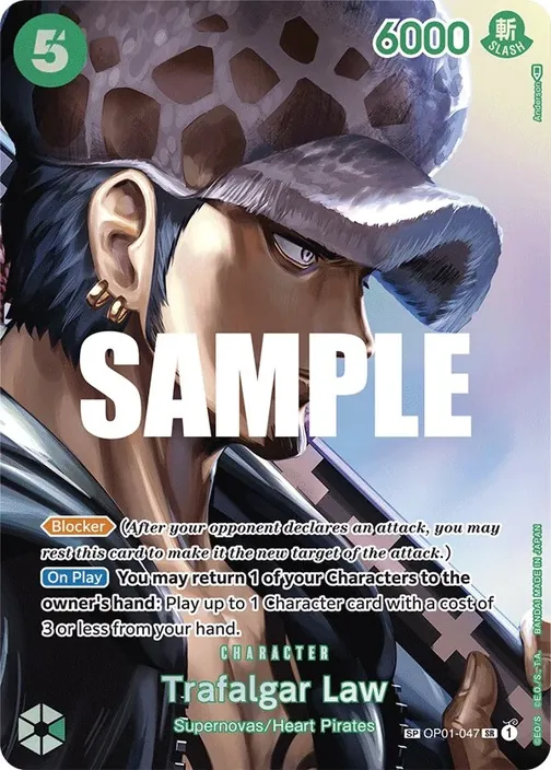 Carte One Piece anglaise OP01-047 Trafalgar Law (version 3)