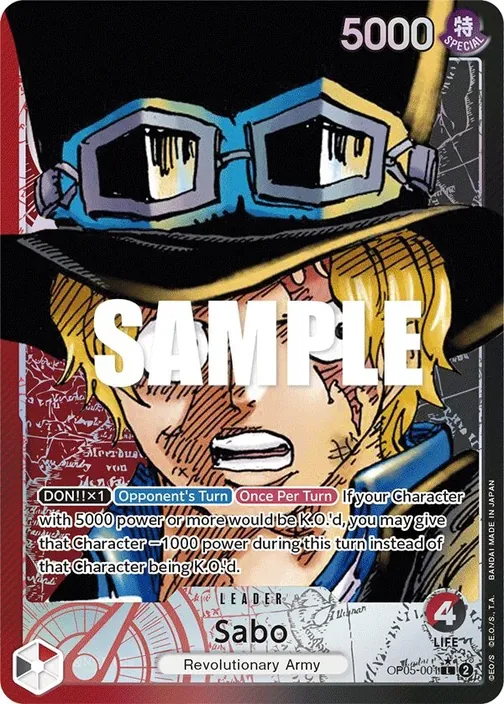 Carte One Piece anglaise OP05-001 Sabo (version 2)