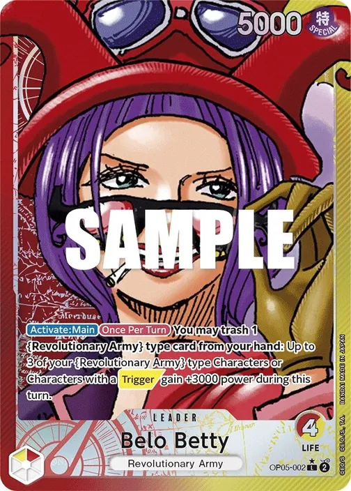 Carte One Piece anglaise OP05-002 Belo Betty (version 2)