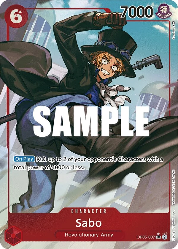 Carte One Piece anglaise Sabo OP05-007 SR