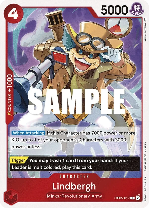 Carte One Piece anglaise Lindbergh OP05-017 R