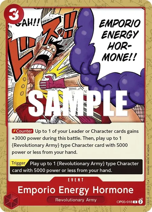 Carte One Piece anglaise OP05-018 Emporio Energy Hormone